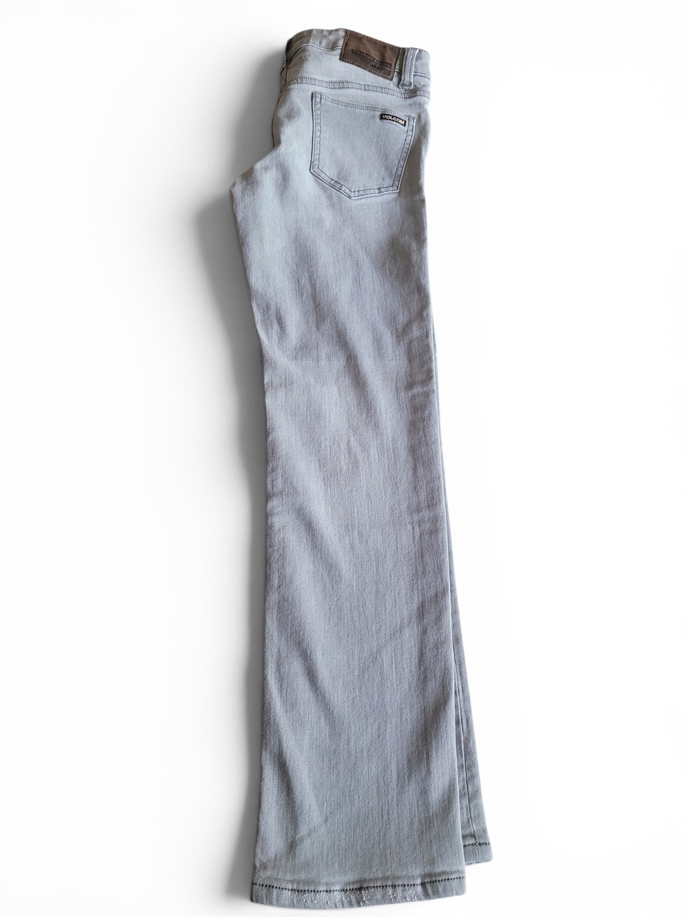 Volcom Vorta Slim Straight Boys 14 Gray Stretch Jeans Skate 28x27 - Picture 11 of 16